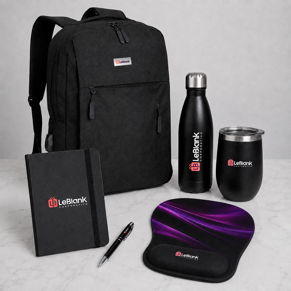 Kit Corporativo Onboarding com Garrafa e Copo Termico - LeBlank Corporativo
