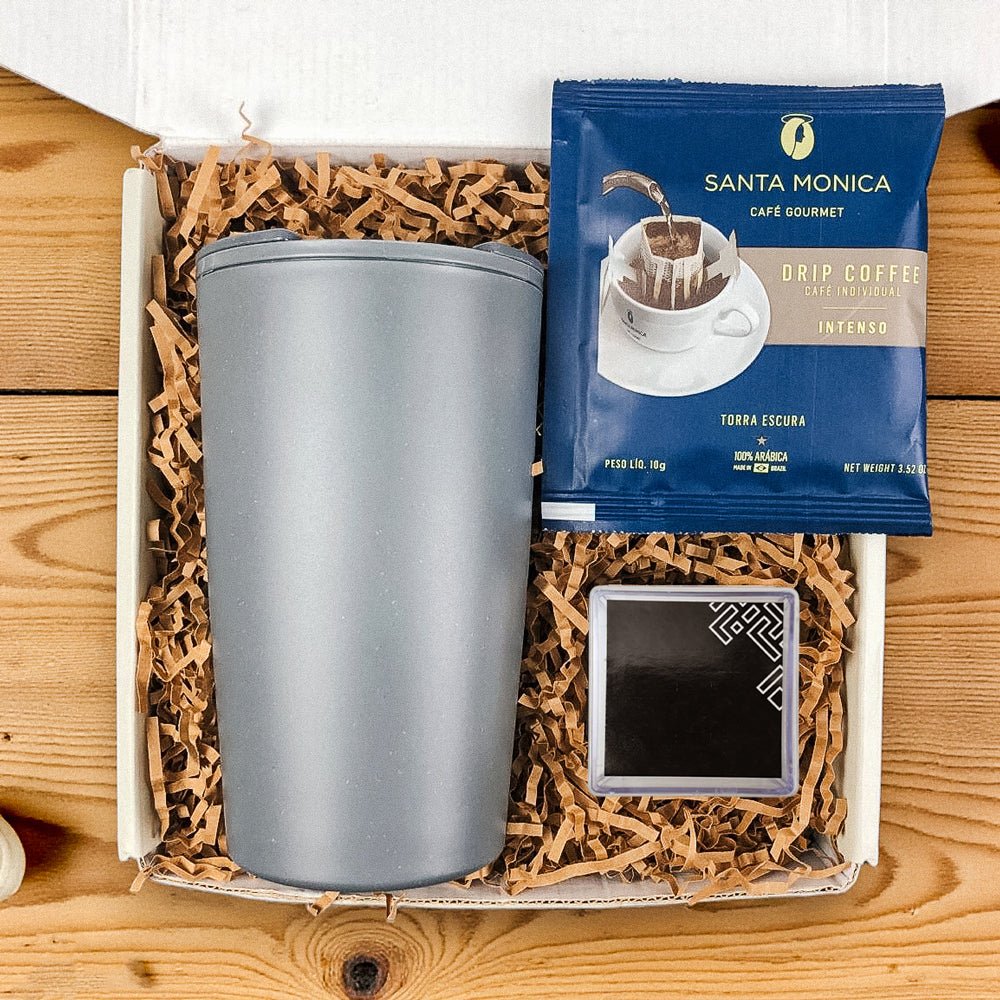 Foto do Kit Presente Corporativo Cafe com Copo de Bambu Ecologico