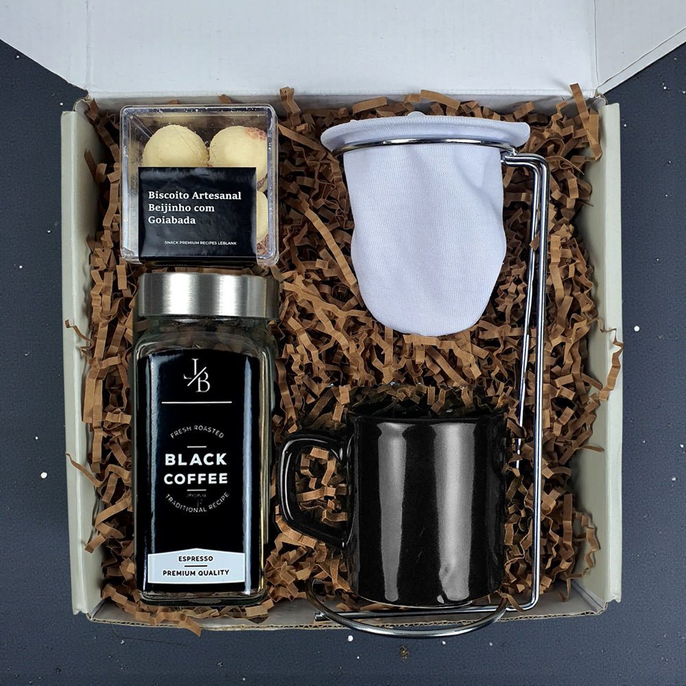 Kit Presente Corporativo Cafe Petit com Coador Individual - LeBlank Corporativo