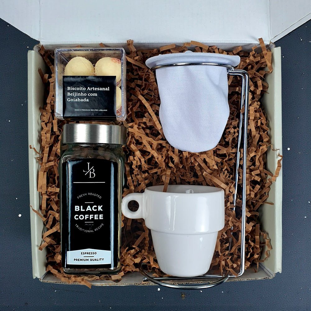 Kit Presente Corporativo Cafe Petit com Coador Individual - LeBlank Corporativo