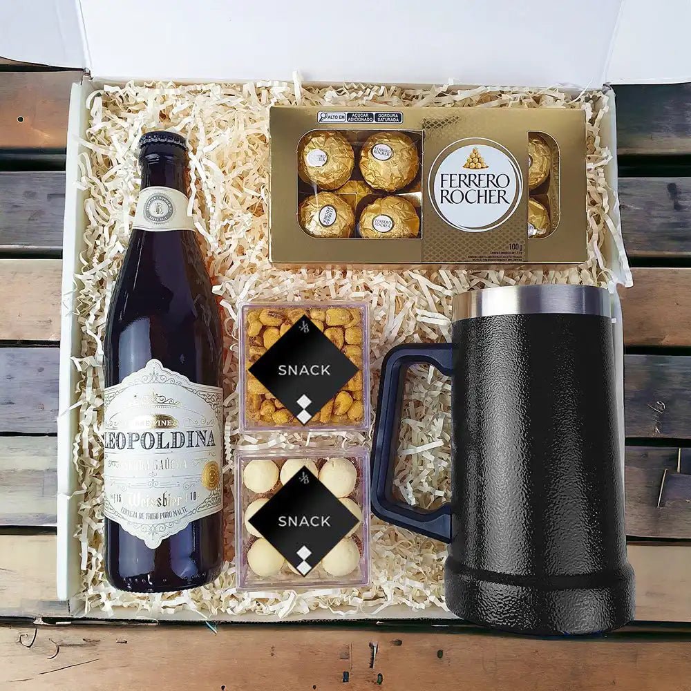 Kit Presente Corporativo Cerveja com Caneca Termica - LeBlank Corporativo