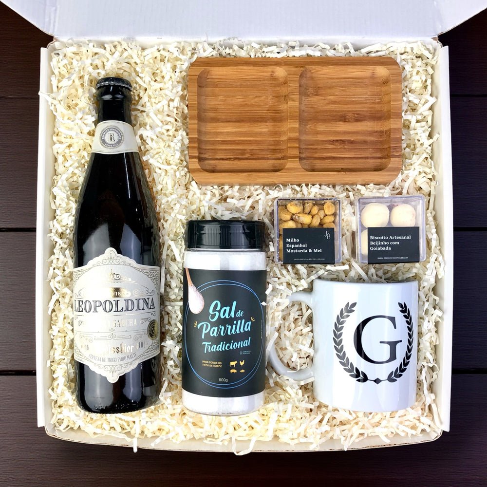 Kit Presente Corporativo Cerveja Churras com Caneca Personalizada - LeBlank Corporativo