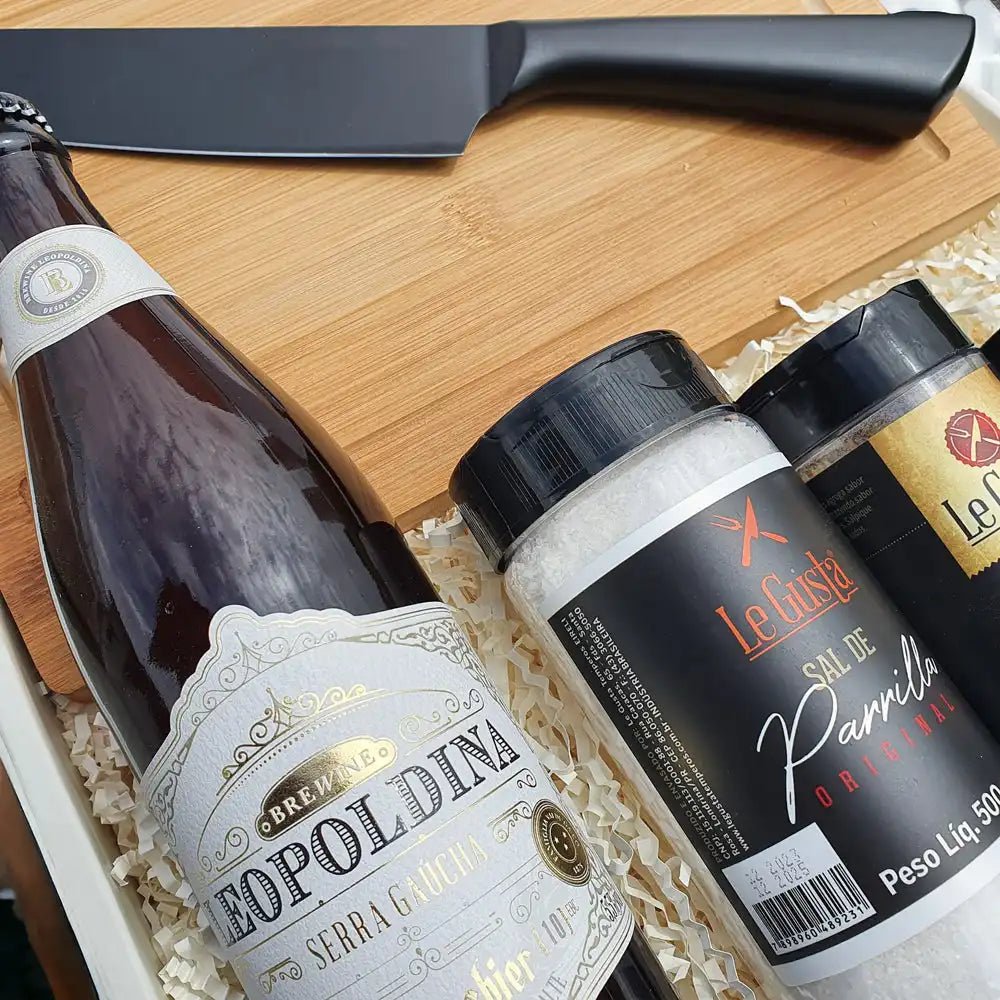 Foto do Kit Presente Corporativo Presente Gourmet para Churrasco com Cerveja Leopoldina e Temperos