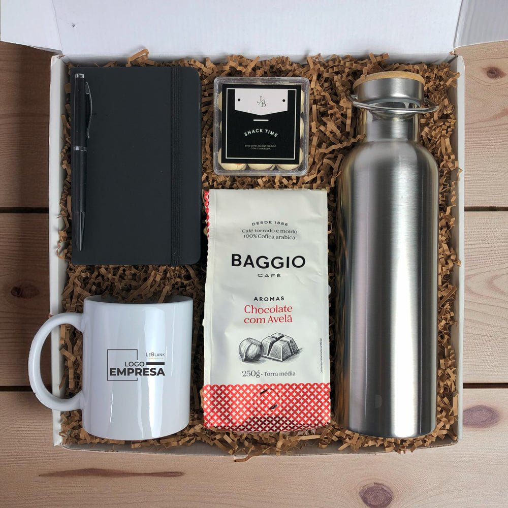Kit Presente Corporativo Office com Garrafa de Inox e Caneca Personalizada - LeBlank Corporativo