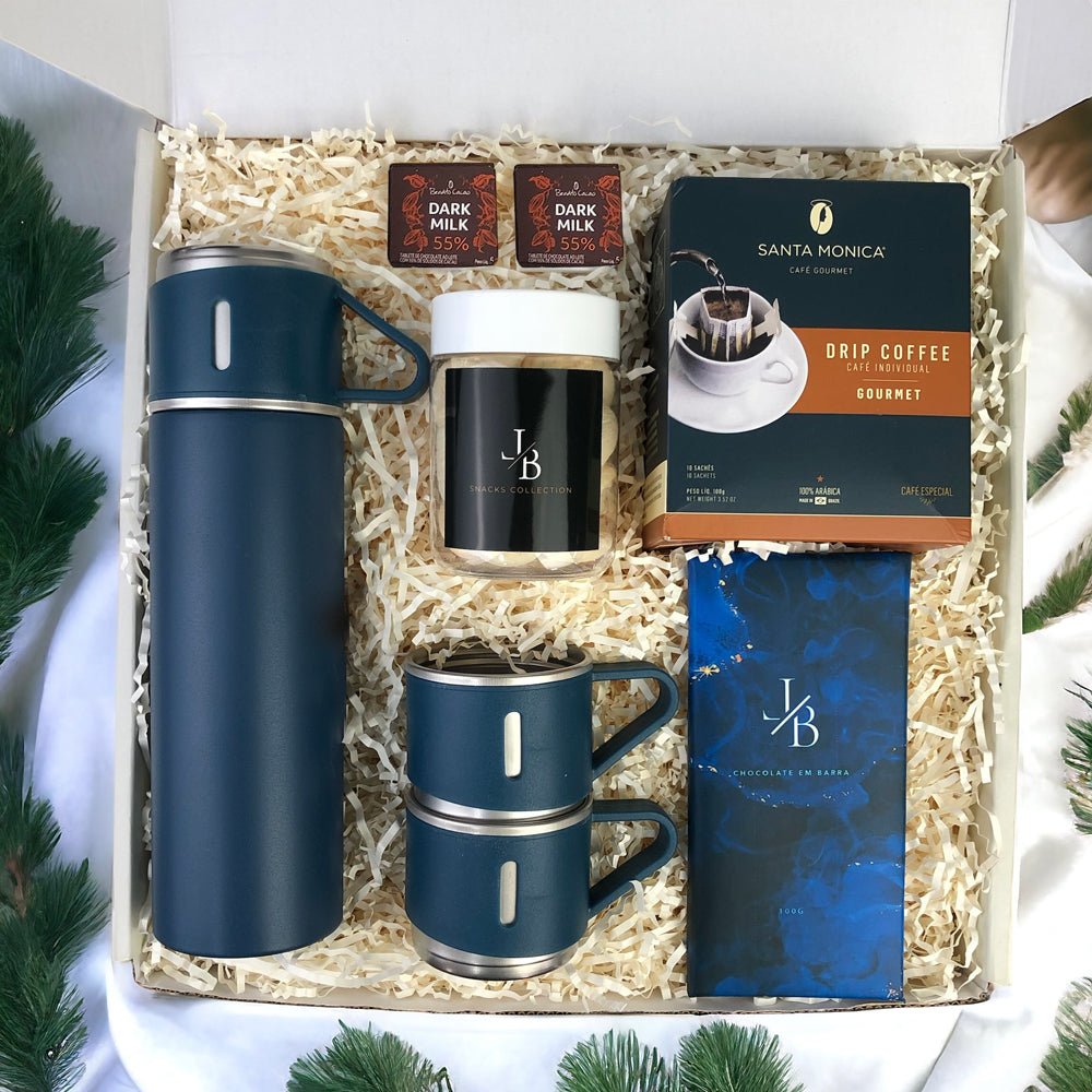 Foto do Kit Presente Corporativo Garrafa Termica e Drip Coffee Santa Monica