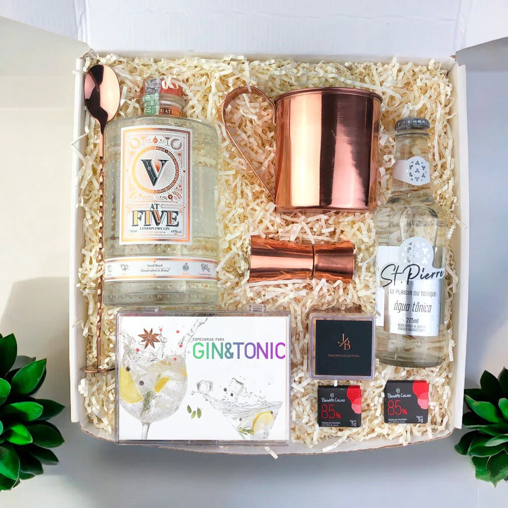 Kit Presente Corporativo Gin At Five Bronze - LeBlank Corporativo
