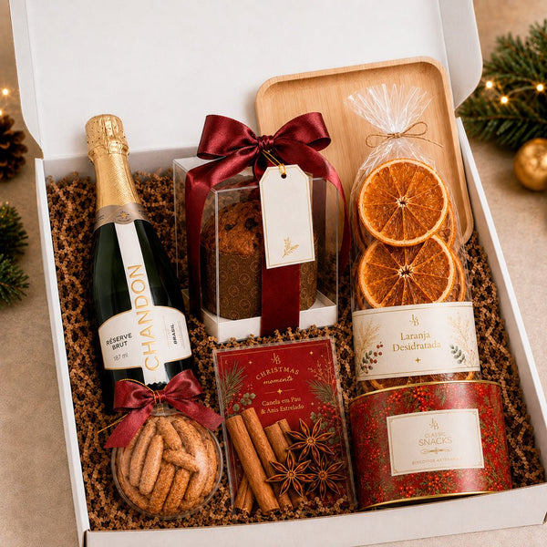 Kit Presente Corporativo Gourmet com Chandon com Mini Chocotone - LeBlank Corporativo