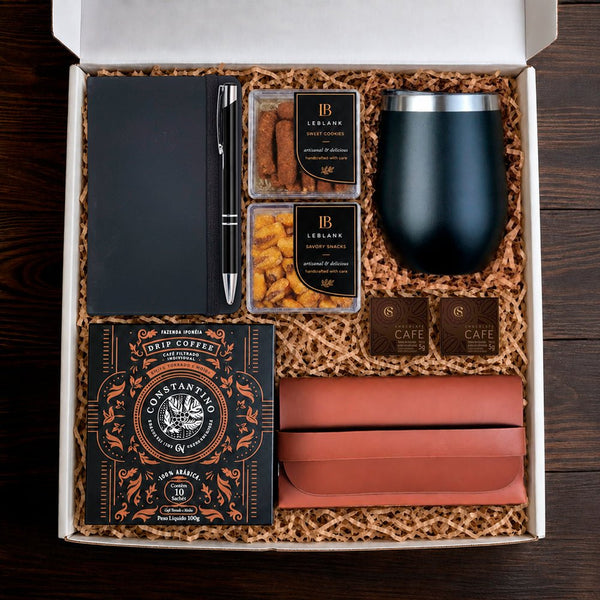 Kit Presente Corporativo Office Cafe com Copo Personalizado - LeBlank Corporativo