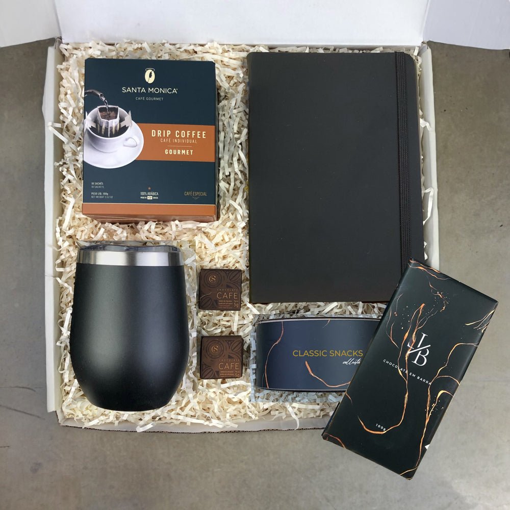 Kit Presente Corporativo Office com Caderno e Copo Personalizado - LeBlank Corporativo