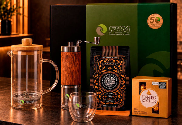 Kit Presente Corporativo Prensa de Bambu com Caixa Cartonada - LeBlank Corporativo