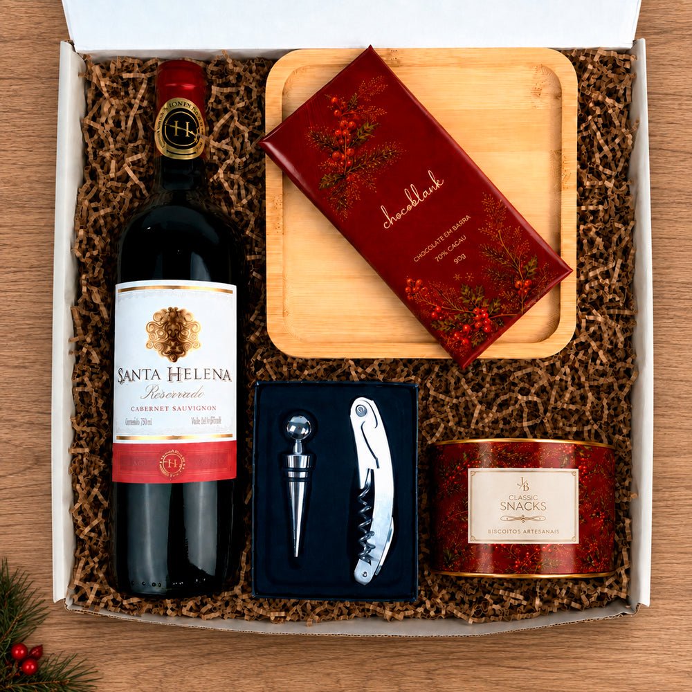 Kit Presente Corporativo Vinho Santa Helena Gourmet - LeBlank Corporativo