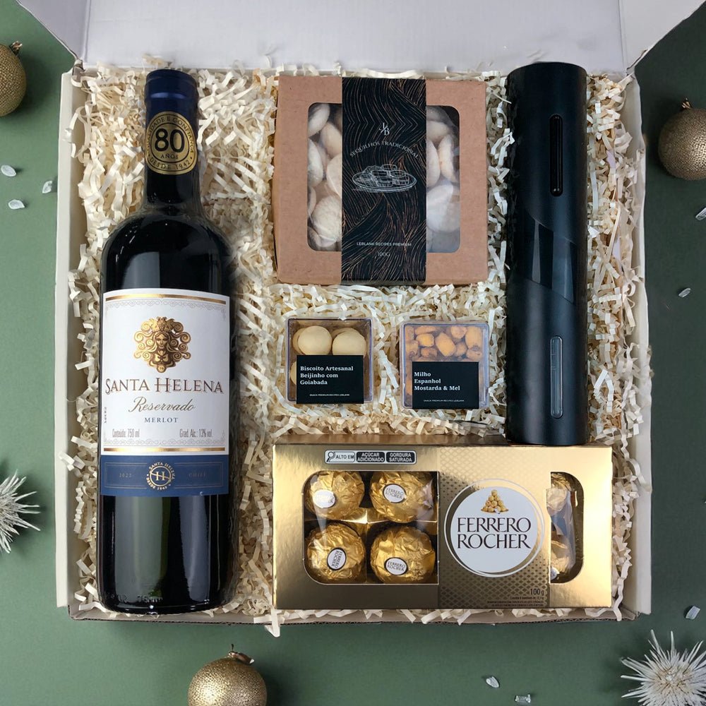 Kit Presente Corporativo Vinho Tinto e Abridor Eletrico - LeBlank Corporativo