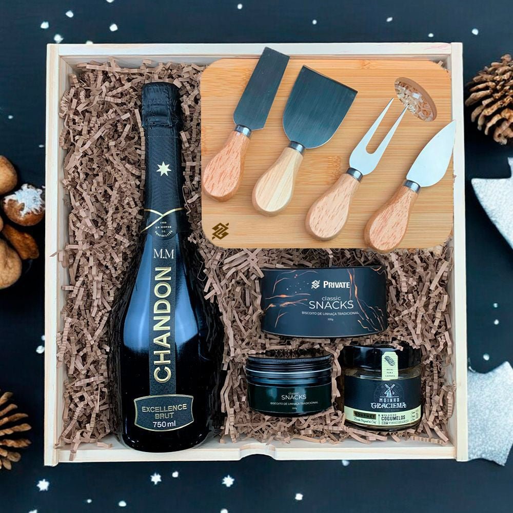 Kit Presente Corporativo Wood Banco do Brasil Chandon Excellence - LeBlank Corporativo