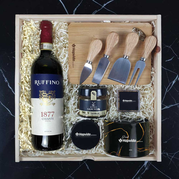 Kit Presente Corporativo Wood Hapvida Ruffino Gourmet - LeBlank Corporativo