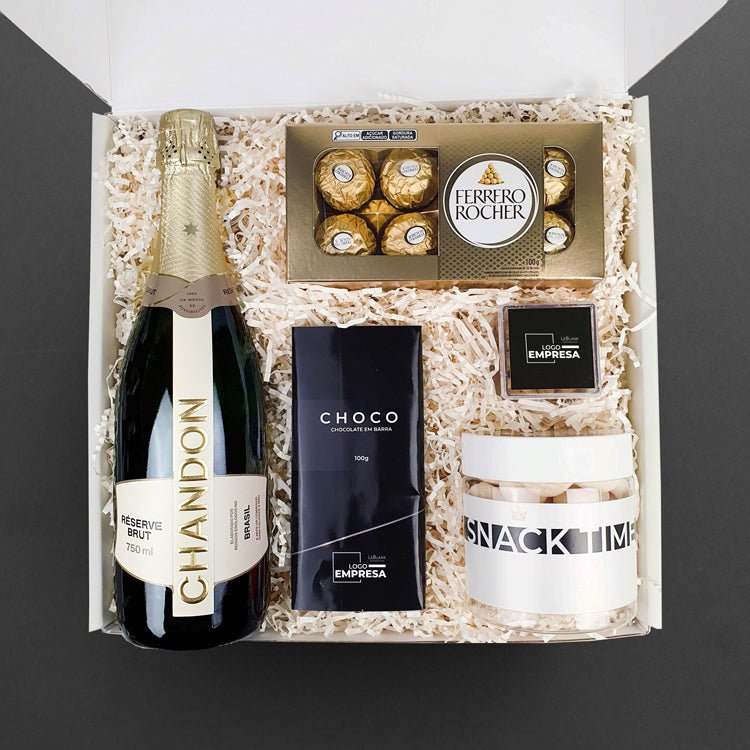 Kit Presente Corporativo Chandon e Chocolate Personalizado - LeBlank Corporativo