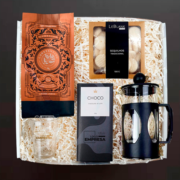 Presente Kit Coffee Gourmet com Prensa Francesa